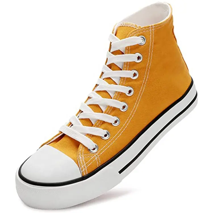 Canvas Sneakers Ups Rubber China High Top Lace Female OEM  ODM Service Top Grade Women Casual Walking Shoes