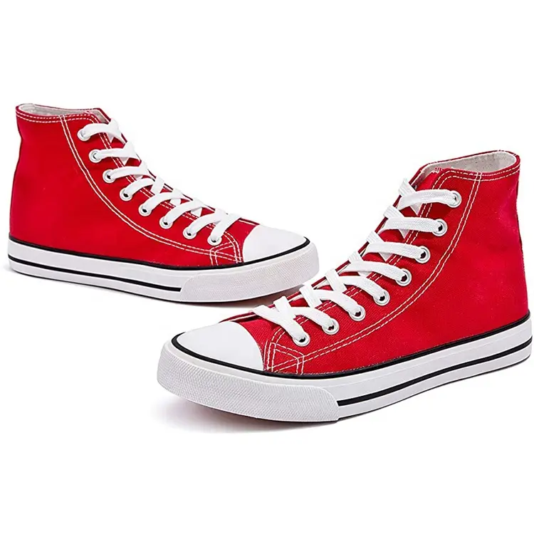 Canvas Sneakers Ups Rubber China High Top Lace Female OEM  ODM Service Top Grade Women Casual Walking Shoes