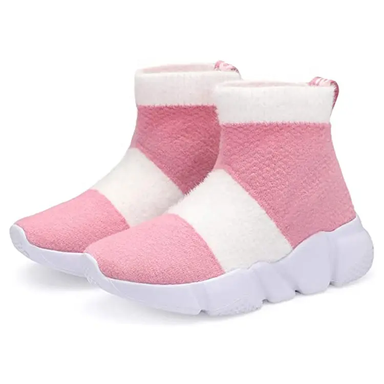 China OEM ODM Service Manufacturers New Style Fashion Botas Design Platform Children Girls Knit Casual Boots